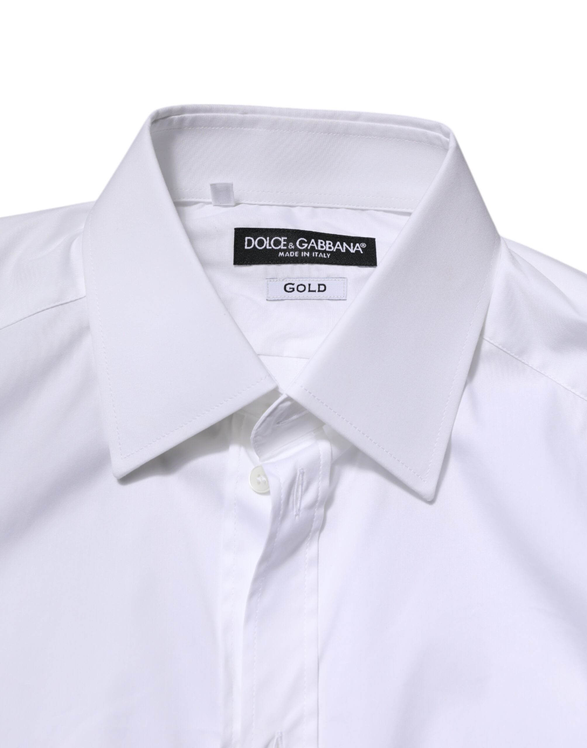 Белая хлопковая рубашка GOLD с длинными рукавами Dolce & Gabbana, White — фото 4