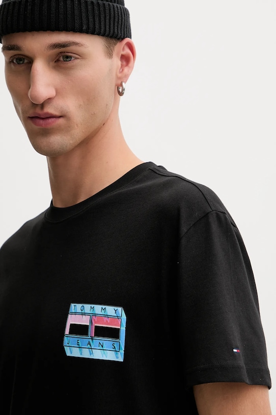 

Хлопковая футболка Tommy Jeans, черный