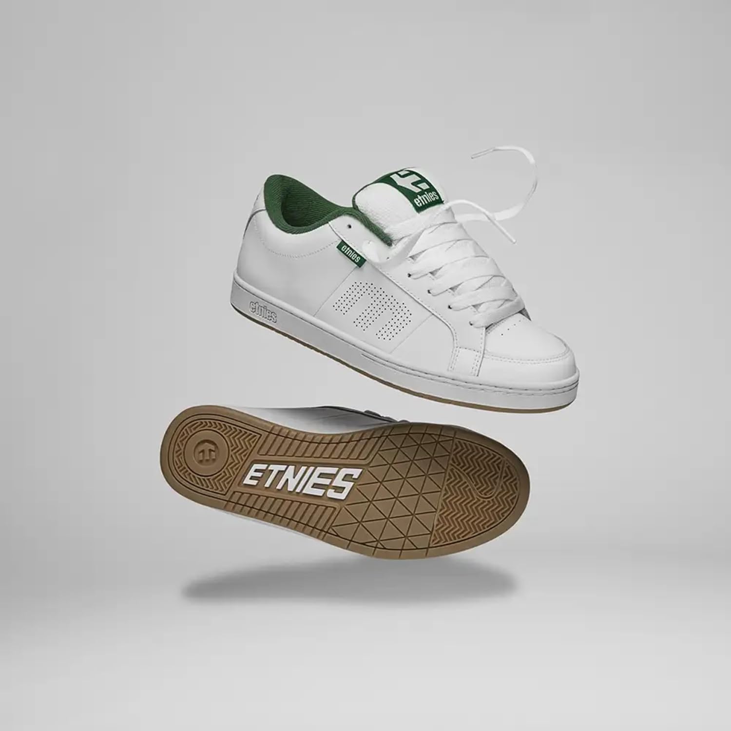 Мужские скейтбордические кроссовки Etnies Kingpin Classic Puffy, экологичные, удобные и прочные, с литой стелькой из EVA, белый/зеленый — фото 3