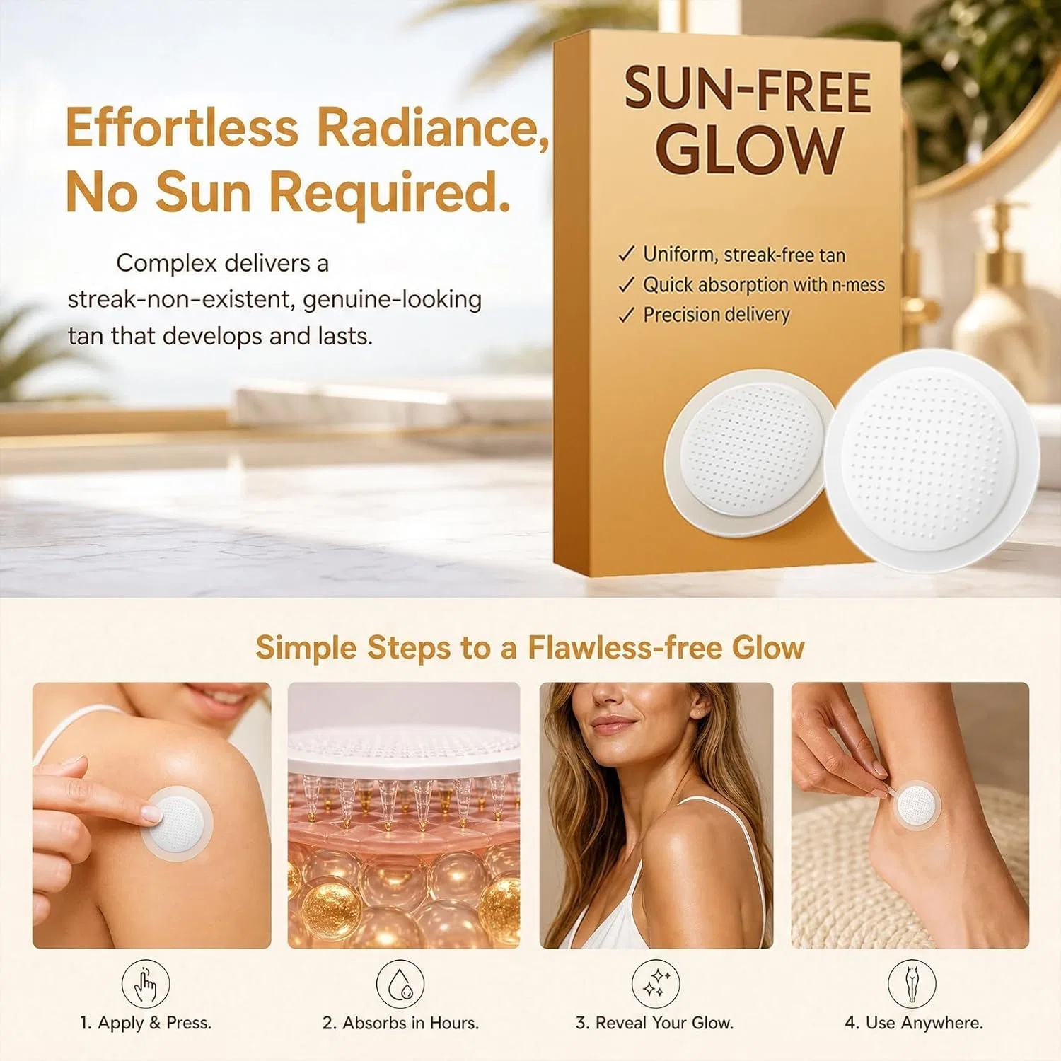 Патчи для автозагара Sun Free Glow от PurevLab (2 упаковки) Generisch, 2 Boxes — фото 2
