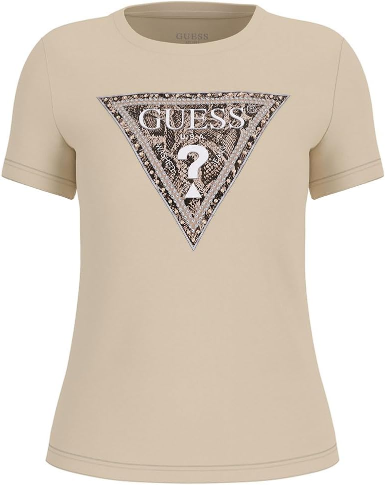 

GUESS Женская футболка Eco Short Sleeve Triangle Python, River Gravel