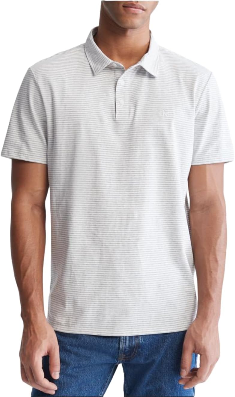 

Мужская рубашка-поло Calvin Klein из гладкого хлопка с монограммой и логотипом Feeder Stripe, Brilliant White, Белый, Мужская рубашка-поло Calvin Klein из гладкого хлопка с монограммой и логотипом Feeder Stripe, Brilliant White