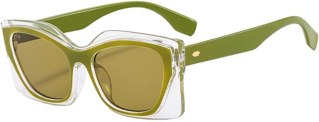 

Модные винтажные солнцезащитные очки в крупной оправе с заклепками для женщин и мужчин, летние, для путешествий и отдыха на природе, солнцезащитные очки UV400 TKKTLLT, Green Green