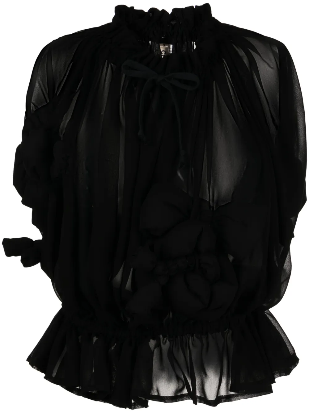 

Полупрозрачная блузка с бантом COMME DES GARCONS, черный
