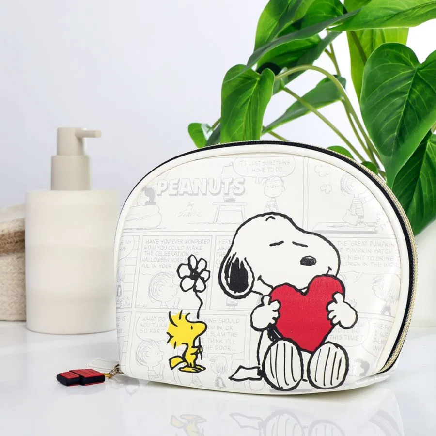 Косметичка Снупи, на молнии, с комиксным принтом Peanuts, серебряный — фото 4