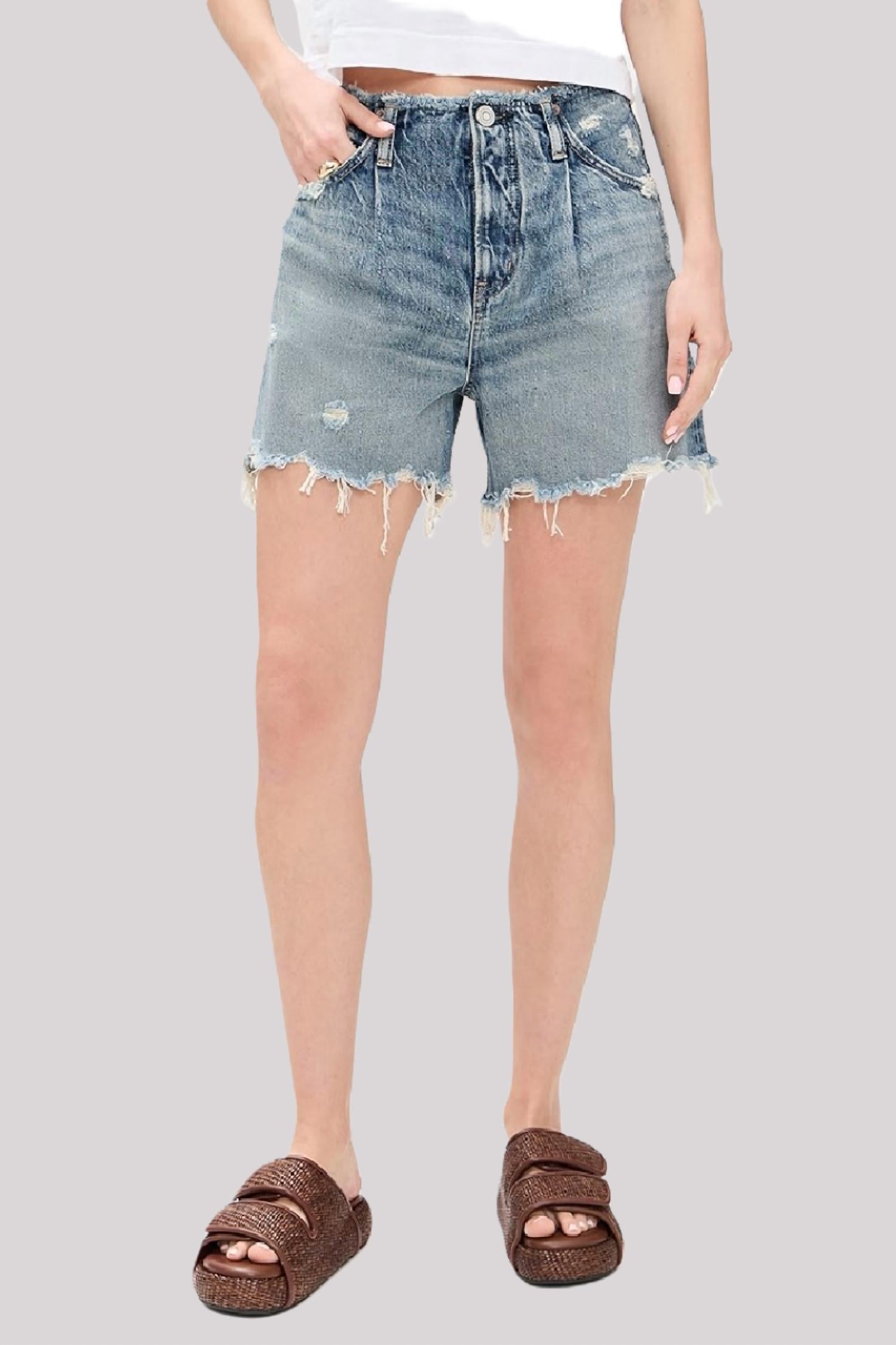 

Людлоу Шорты без пояса в синем Moussy