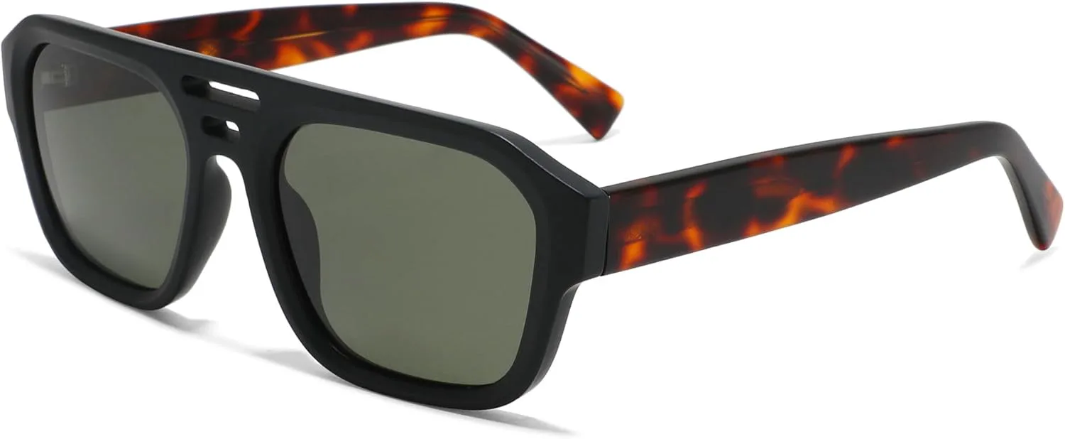 

Крупные квадратные поляризованные солнцезащитные очки для женщин и мужчин, оправа из уксусной кислоты, модные очки с индивидуальным логотипом Generic, Black 1