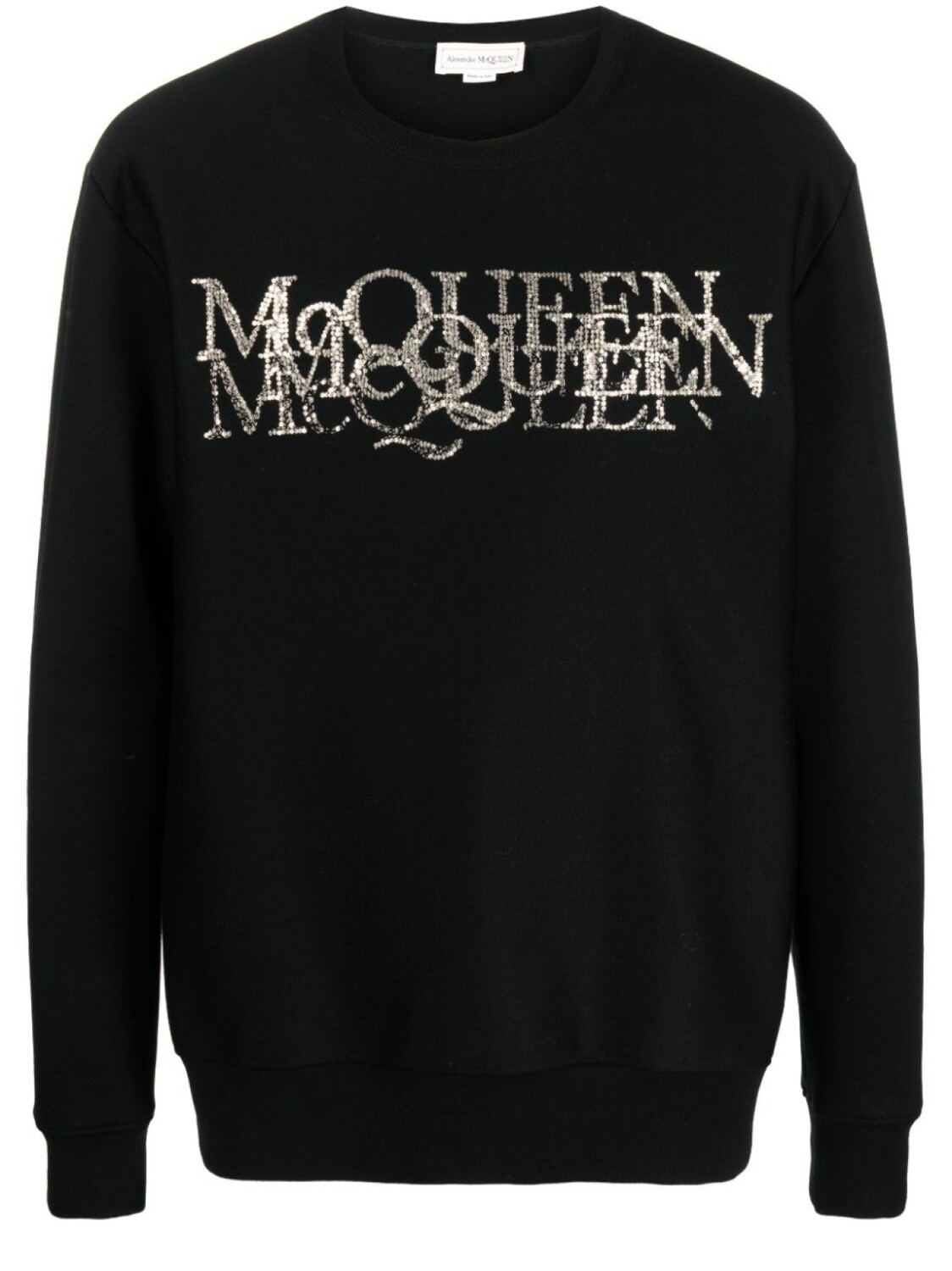 

Alexander McQueen джемпер со стразами и логотипом, черный