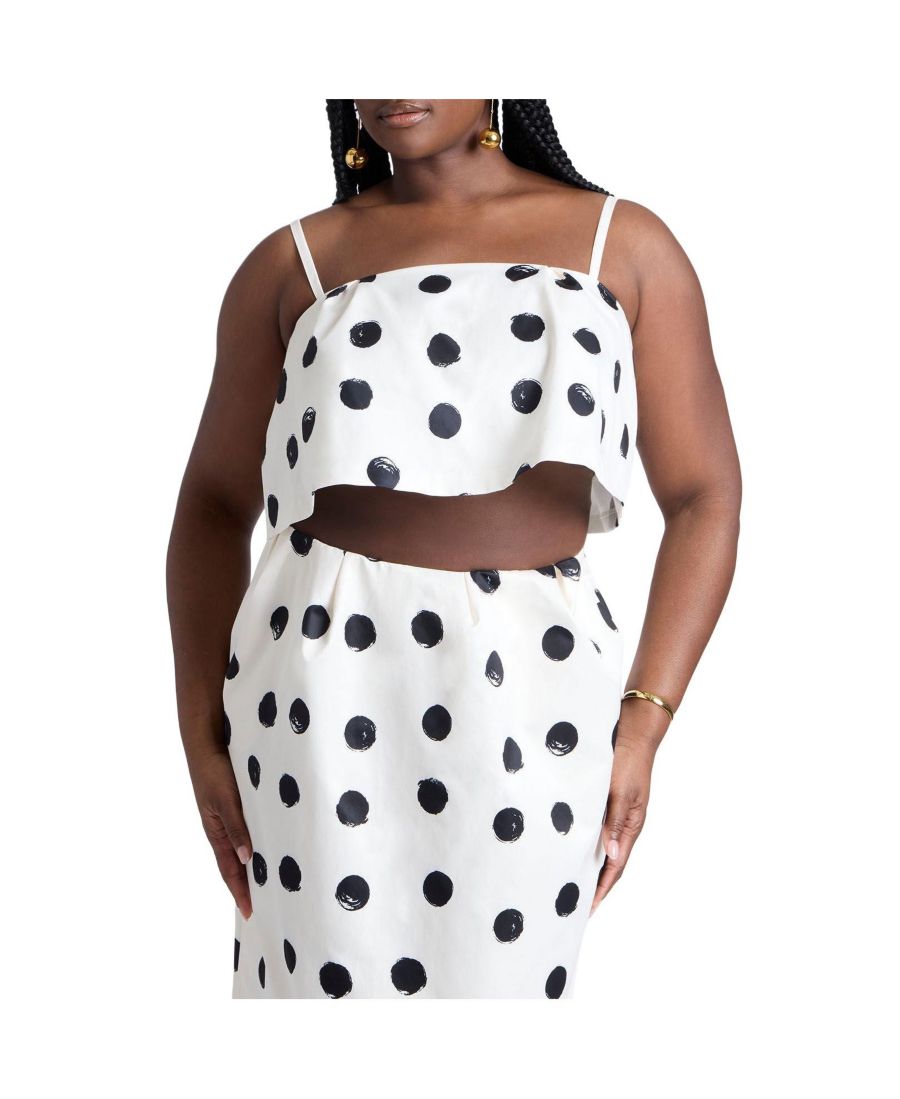 

Укороченный топ-пухлый для женщин больших размеров ELOQUII, Paint dot