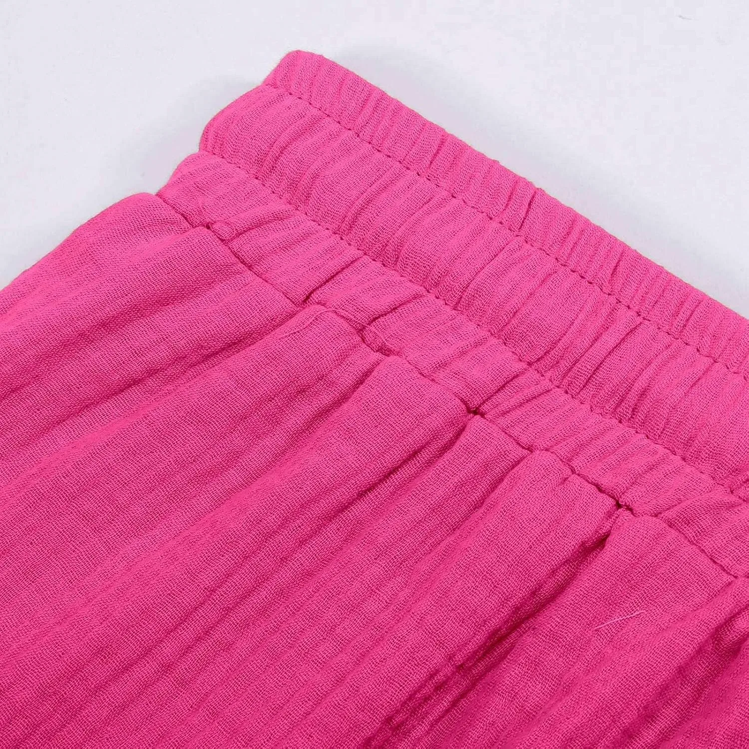Шорты спортивные высокие на талии с карманами, Hot Pink — фото 4