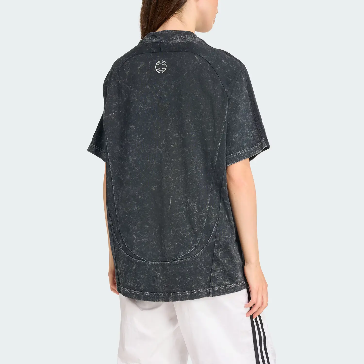 Футболка Cotton с отделкой стразами Adidas, черный — фото 3