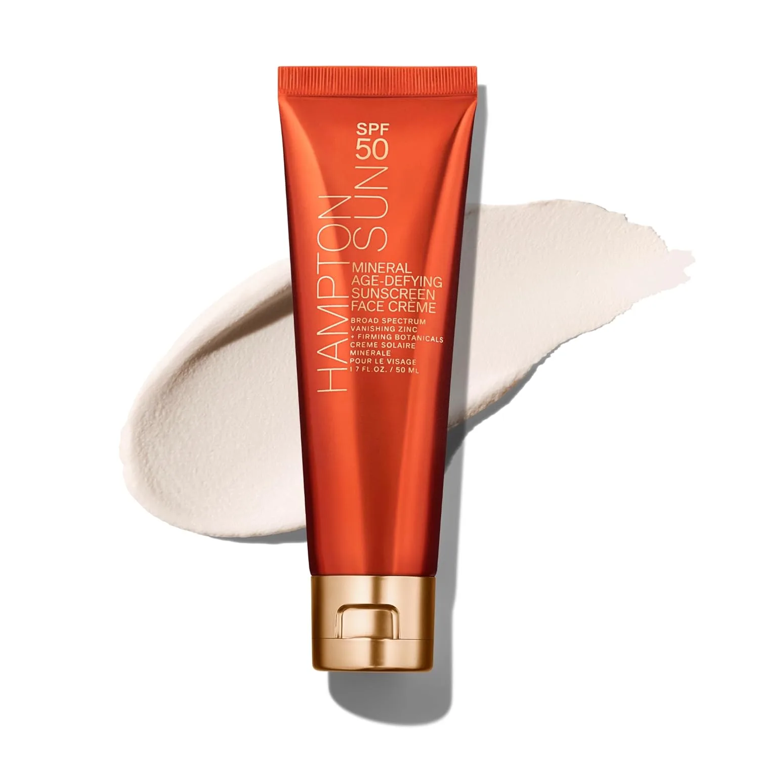 Минеральная солнцезащитная пена Hampton Sun Age Defying SPF 50 для лица, 1,7 жидких унций., Clear