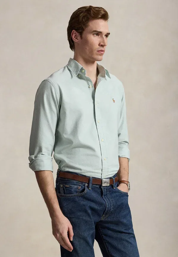 Рубашка оксфорд Polo Ralph Lauren, выцветшая мята — фото 4