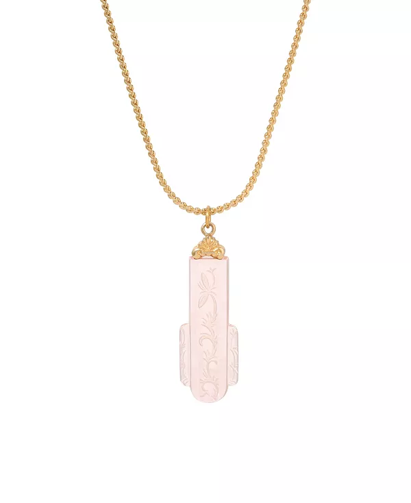 

Ожерелье с кулоном из травленого стекла в стиле ар-деко 2028, pink