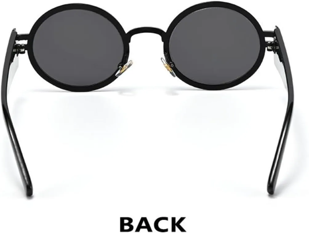 

Круглые солнцезащитные очки в металлической оправе для мужчин и женщин, модные панк-очки, женские очки с защитой от УФ-излучения UV400 HHZZYVY, Silver-greenyellow