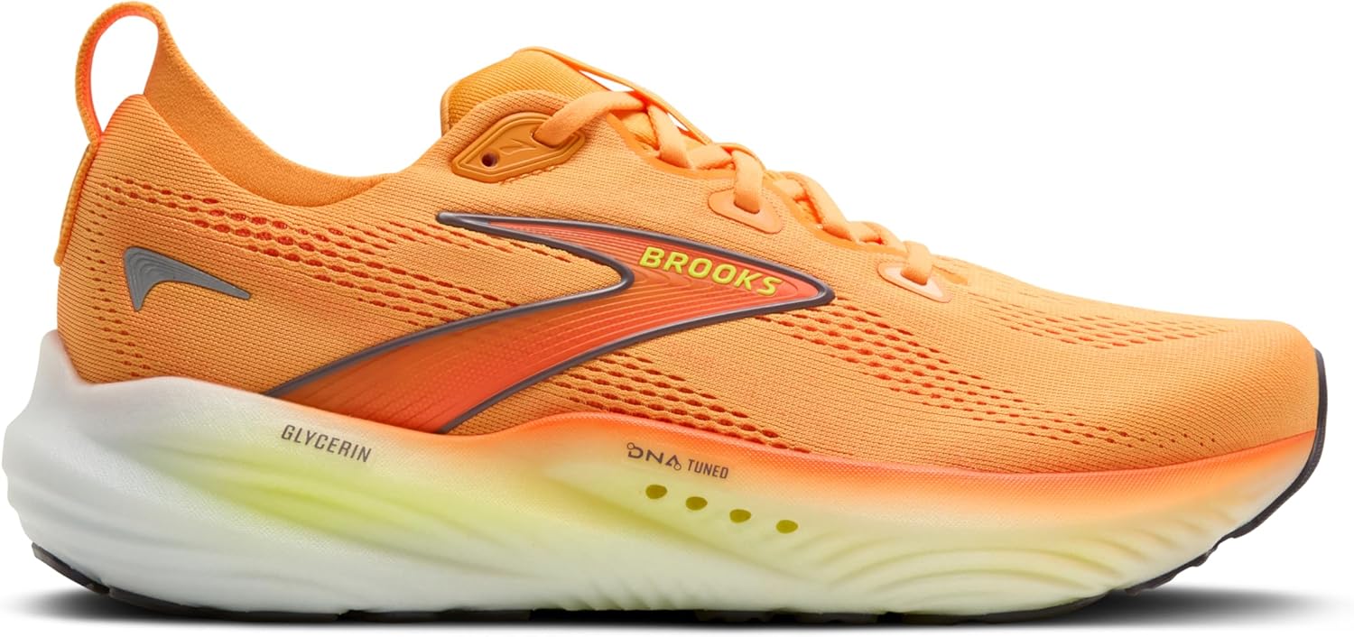 Мужские кроссовки Brooks Glycerin 22 нейтральной амортизации, белый/оранжевый — фото 2