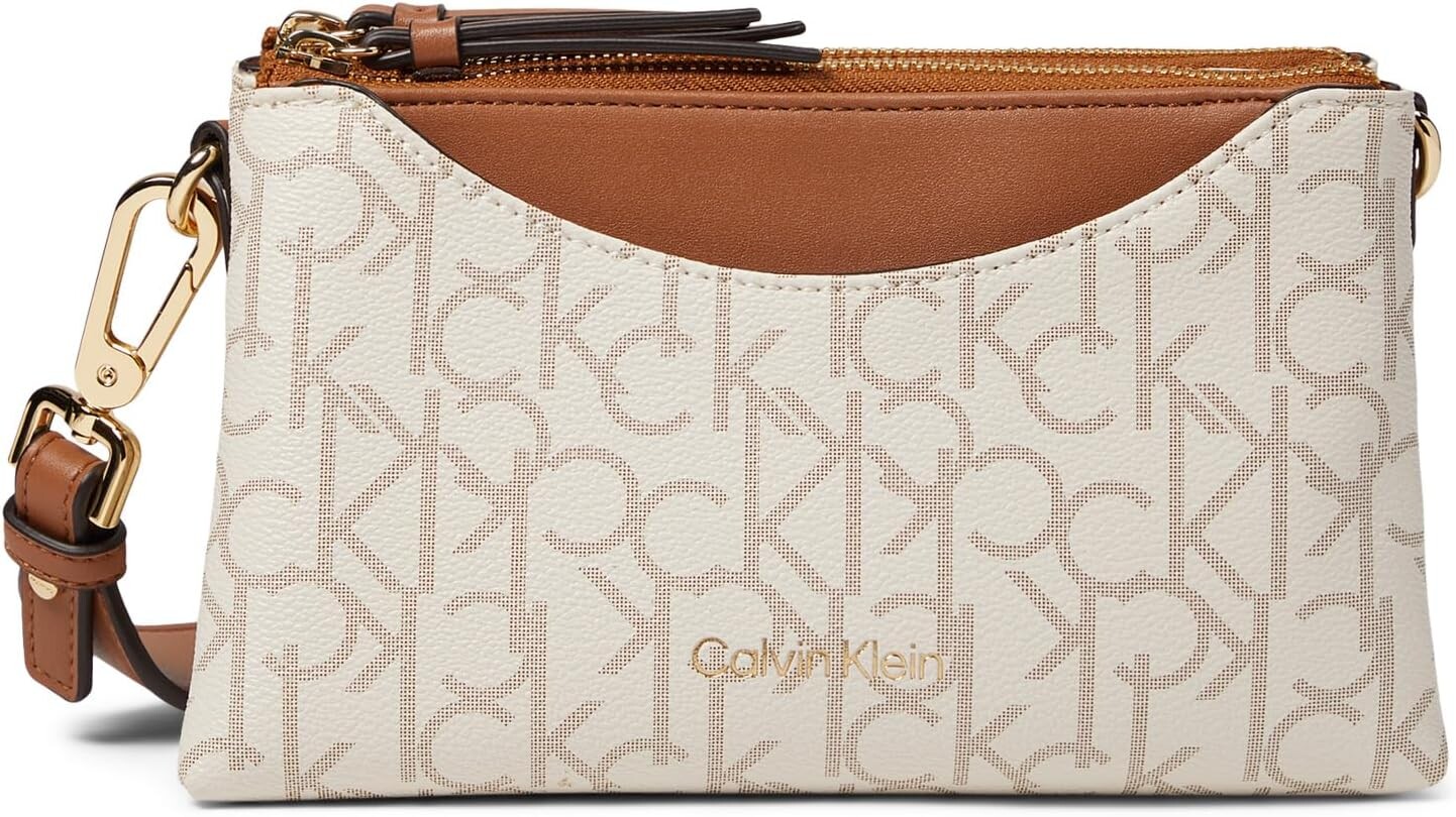 

Сумка кросс-боди Calvin Klein Chrome Signature Crossbody, цвет Vanilla/Khaki/Caramel/White