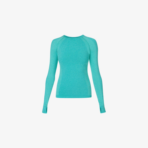

Спортивная футболка Athlete Sweaty Betty с длинным рукавом из эластичной ткани, бирюзовый