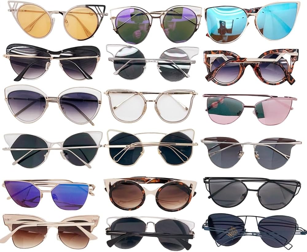 

Коллекция солнцезащитных очков «Кошачий глаз», защита от УФ-излучения UV400, металлическая оправа, 12 штук, разные модели, смешанный дизайн «Кошачий глаз — Металл — 1» Generic, Multicolor