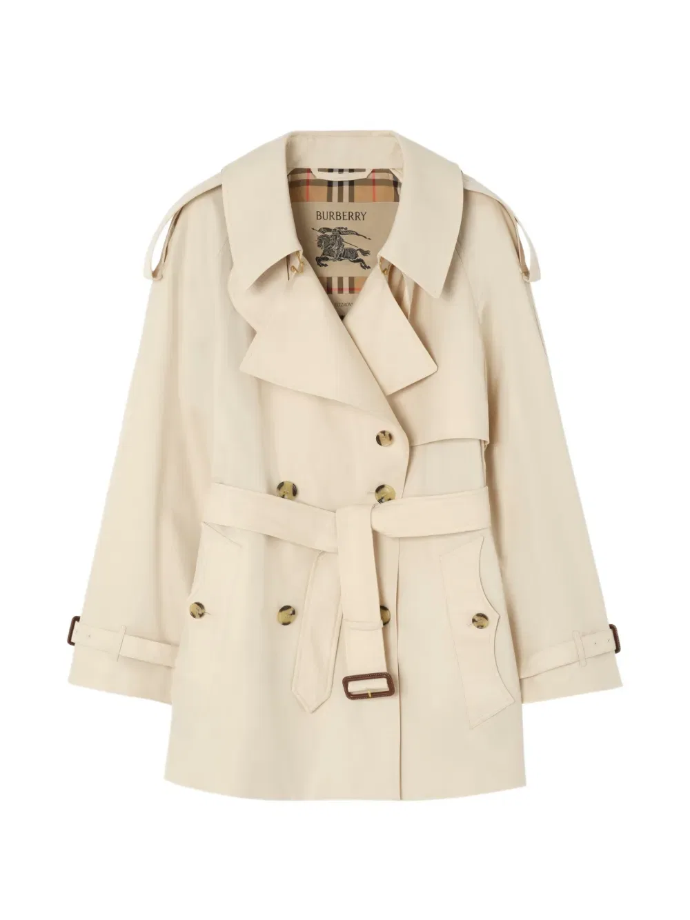 Пальто Burberry Fitzrovia с поясом, водоотталкивающее, бежевый