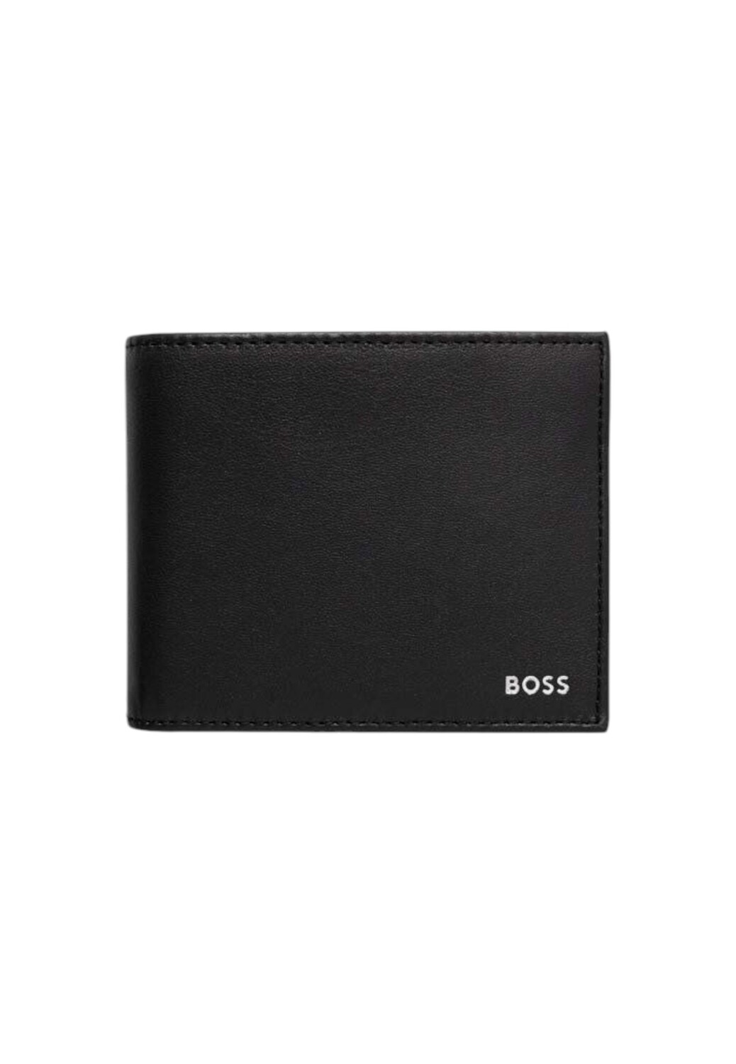 

Кошелек мужской BOSS кожаный с логотипом бренда, черный