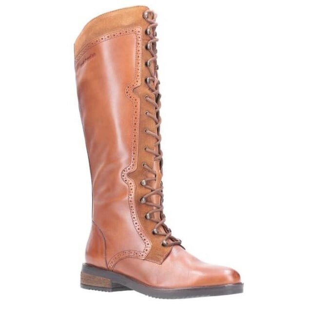 

Женские длинные кожаные ботинки Rudy на шнуровке Hush Puppies, коричневый