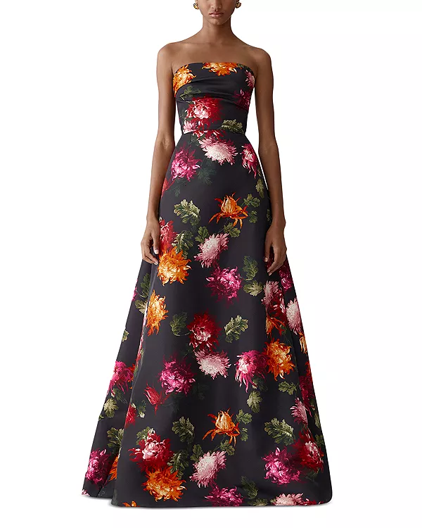 

Платье А-силуэта без бретелей Carolina Herrera, мультиколор