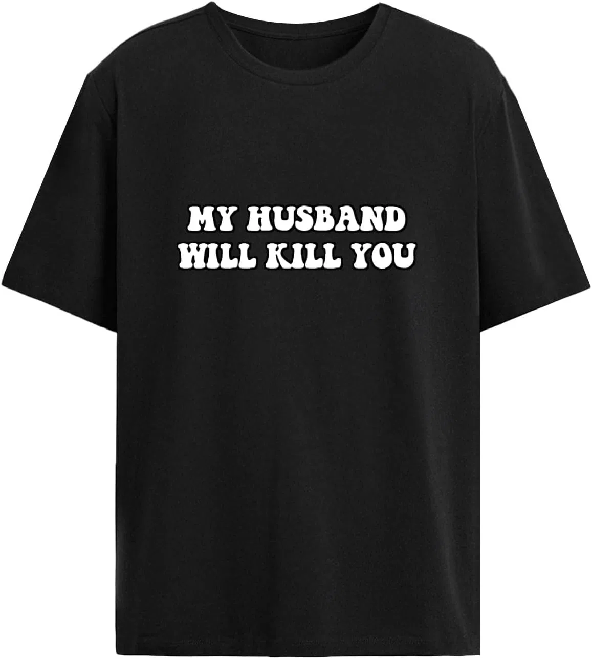 Футболка My Husband Will Kill You для мужчин, винтажный принт Generic, черный