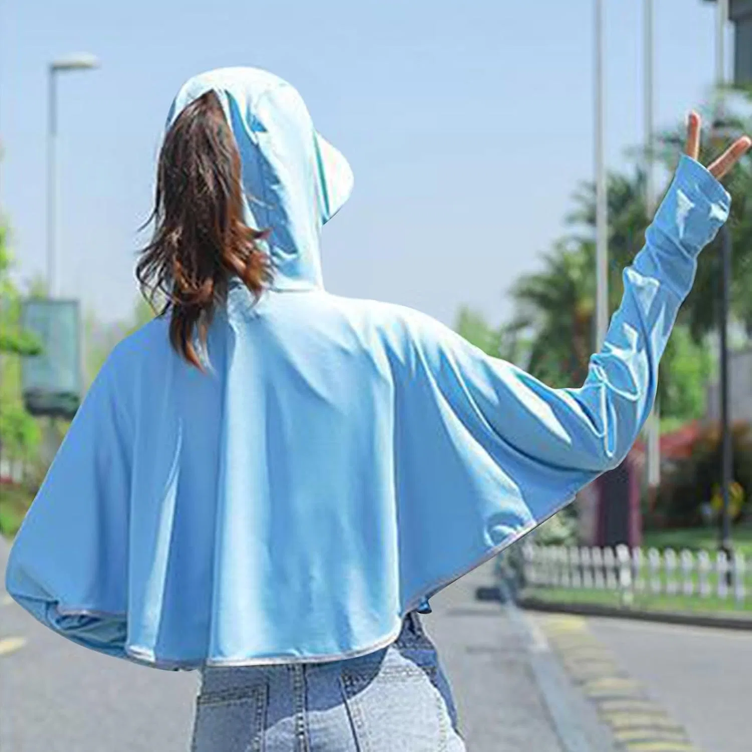 Женская куртка UPF 50+ Protection Hoodie, Light Blue — фото 2