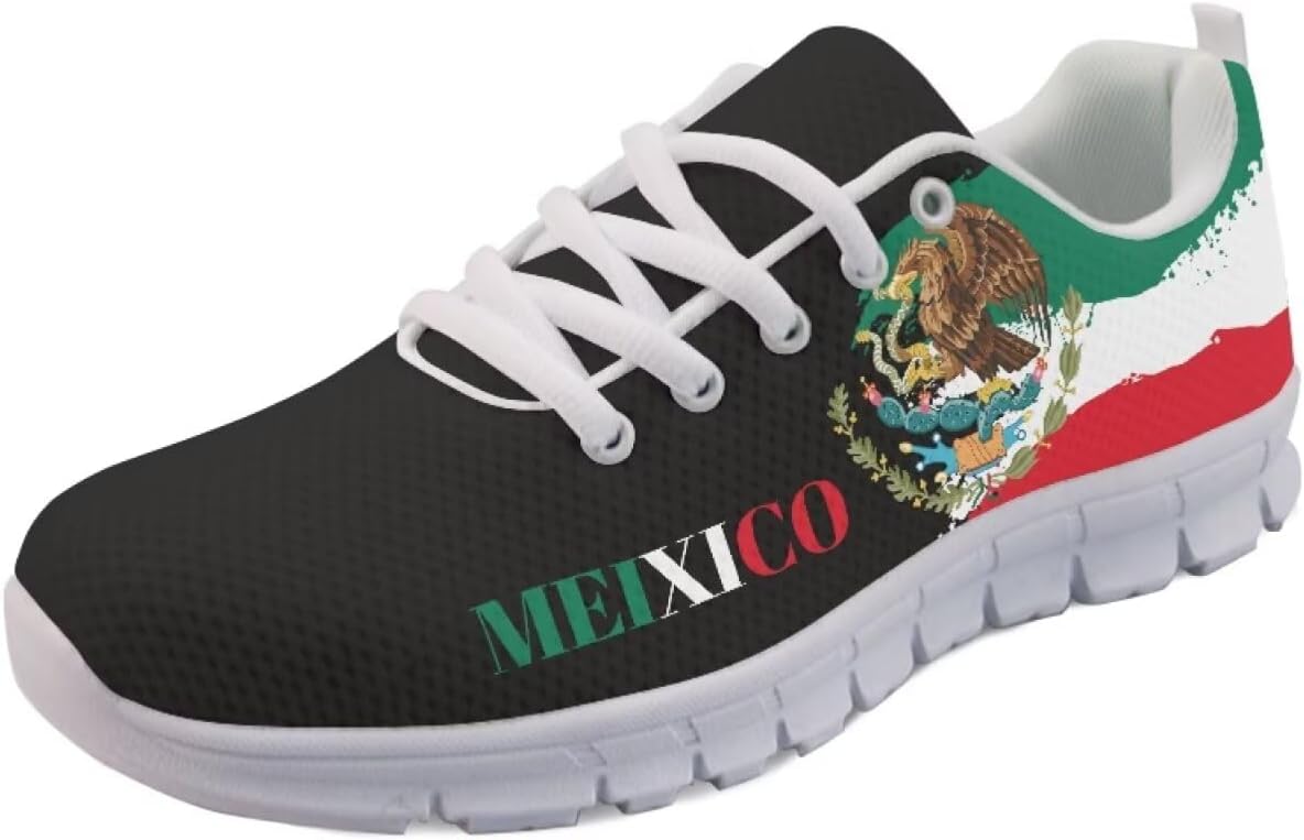 

Кроссовки Forchrinse Mexico Splash Ink унисекс, национальные прогулочные теннисные кроссовки для женщин и мужчин, легкие кроссовки для фестиваля, Mexican Flag Eagle Print