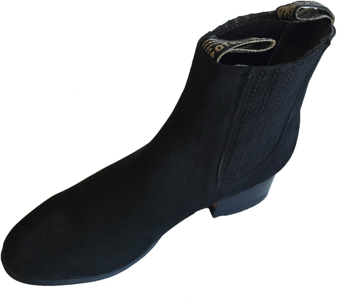 

Мужские ковбойские ботинки из нубука, короткие, на щиколотку, вестерн, родео, байкерские, экзотические Dona Michi, черный