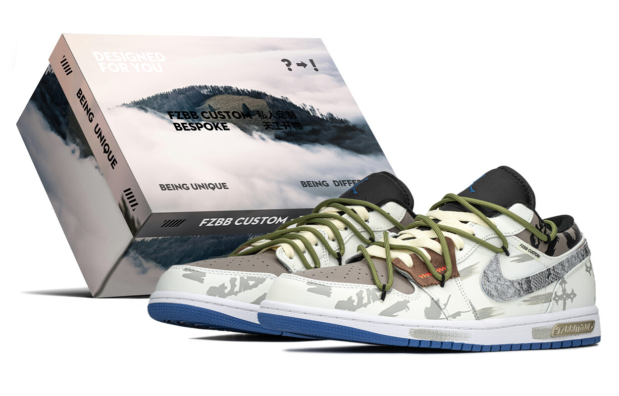 Кроссовки Air Jordan 1 Vintage Basketball Shoes Men Low-top White/brown/beige, коричневый