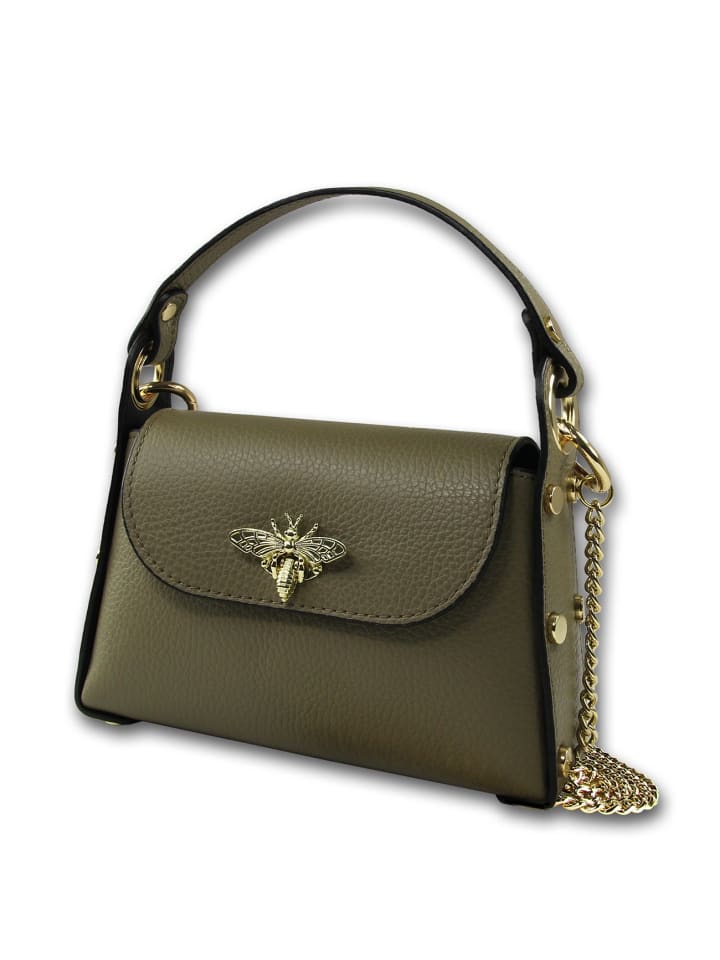 

Кожаная сумка через плечо Toscanto, серо-зеленая, темно-бежевая, примерно 19 см