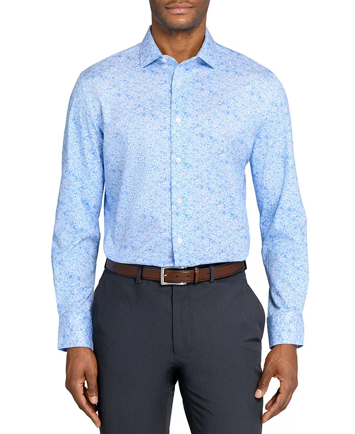

Мужская гибридная рубашка с цветочным принтом, Slim Fit, с длинным рукавом, легкая в уходе MICHELSONS OF LONDON, мультиколор