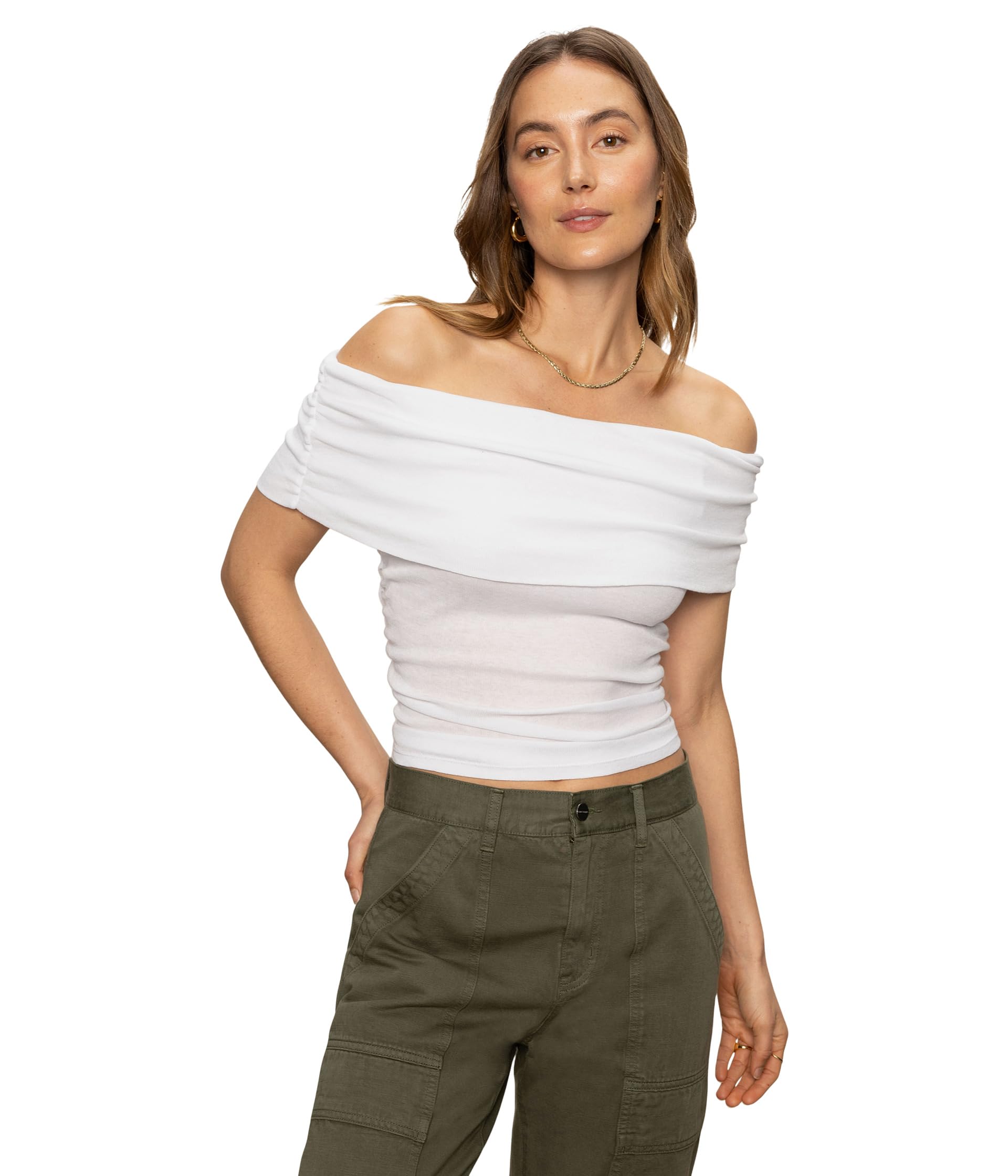 

Футболка Sanctuary Off Shoulder Rib Tee, белый