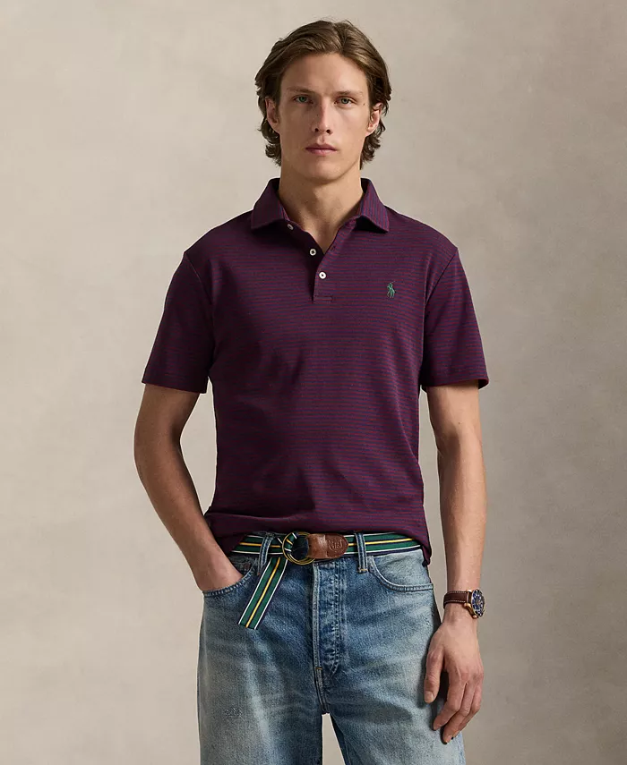 

Мужская поло Slim Fit из мягкого хлопка по индивидуальному заказу Polo Ralph Lauren, синий