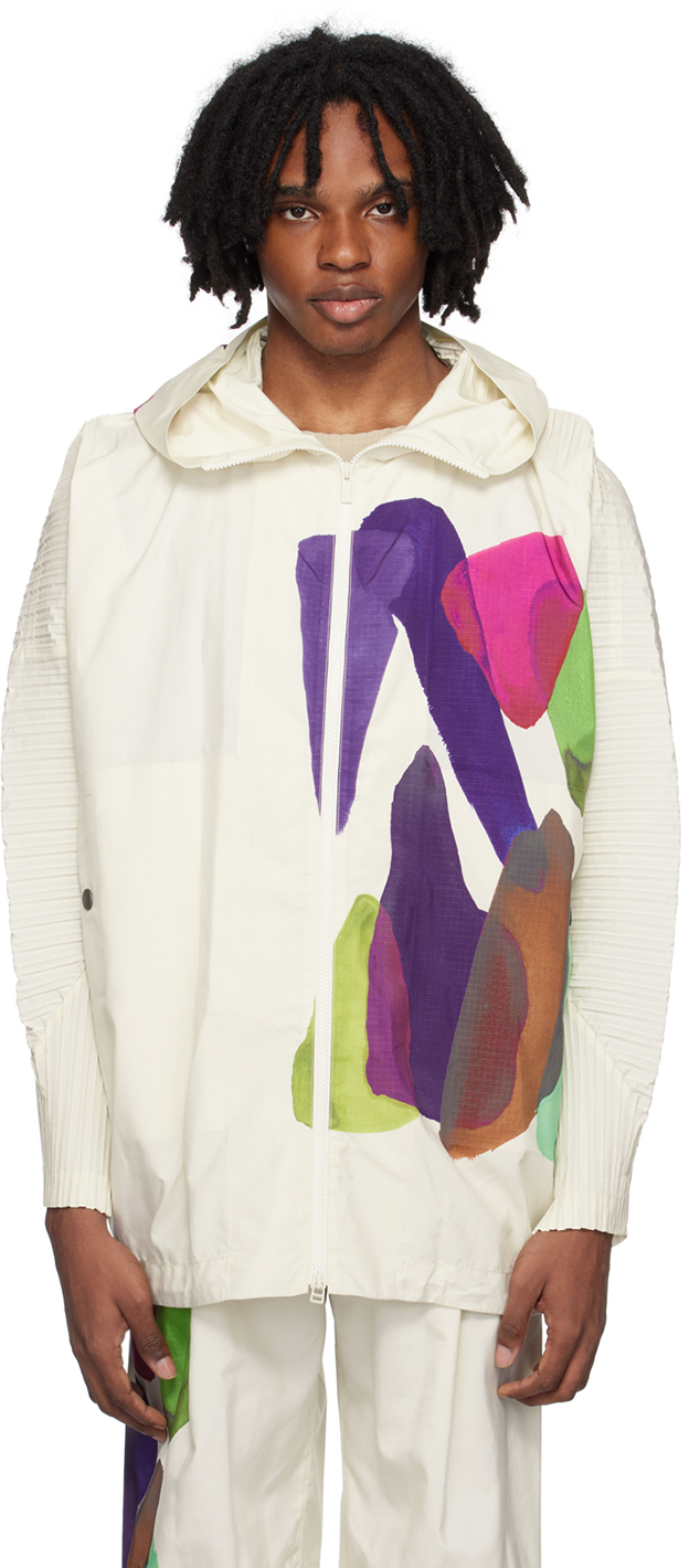 

Живописная куртка цвета «Off-White Cascade» HOMME PLISSe ISSEY MIYAKE