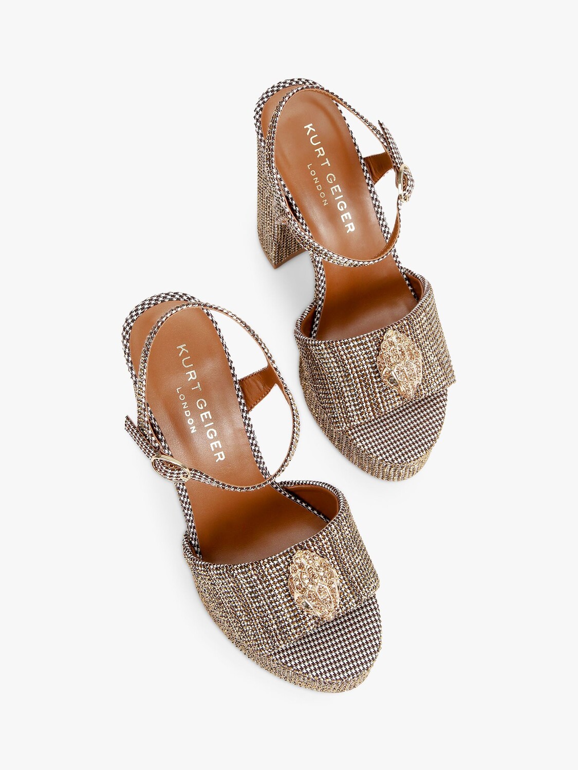 Сандалии Kurt Geiger London Kensington с украшением на платформе, бежевые — фото 2