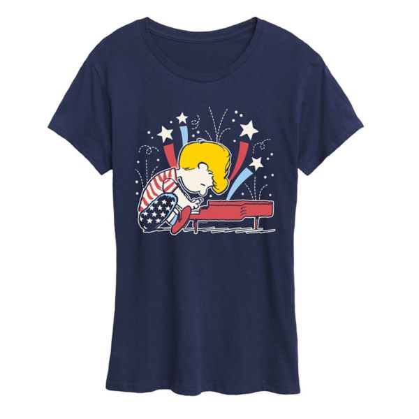 

Женская футболка с принтом «Peanuts Schroeder Americana» Licensed Character, синий