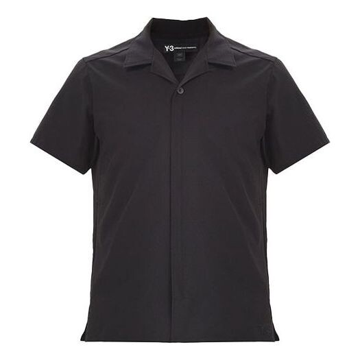 

Рубашка men's y-3 solid color casual short sleeve shirt black Adidas, черный