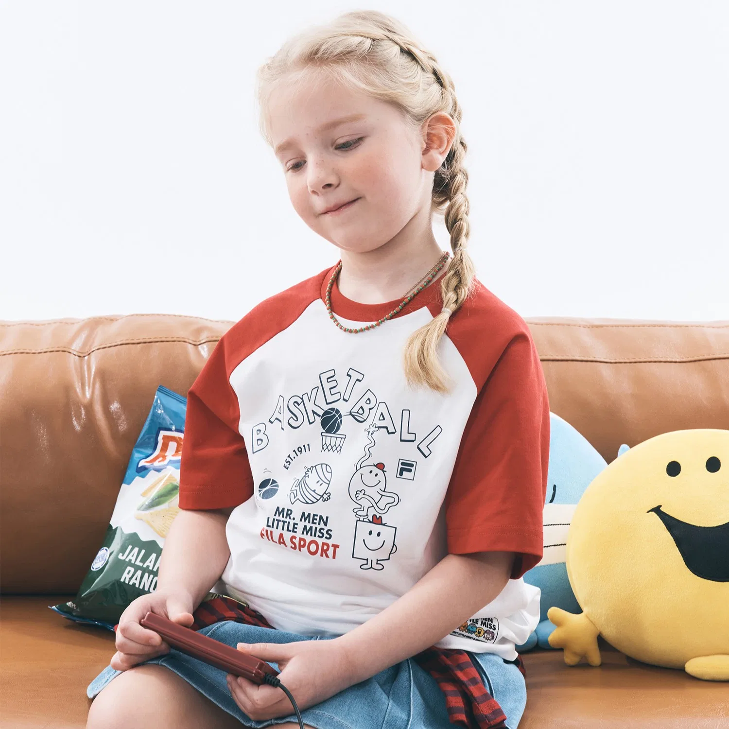 Детская футболка Drywave Mr. Men Little Miss Raglan, красная, от Fila Kids