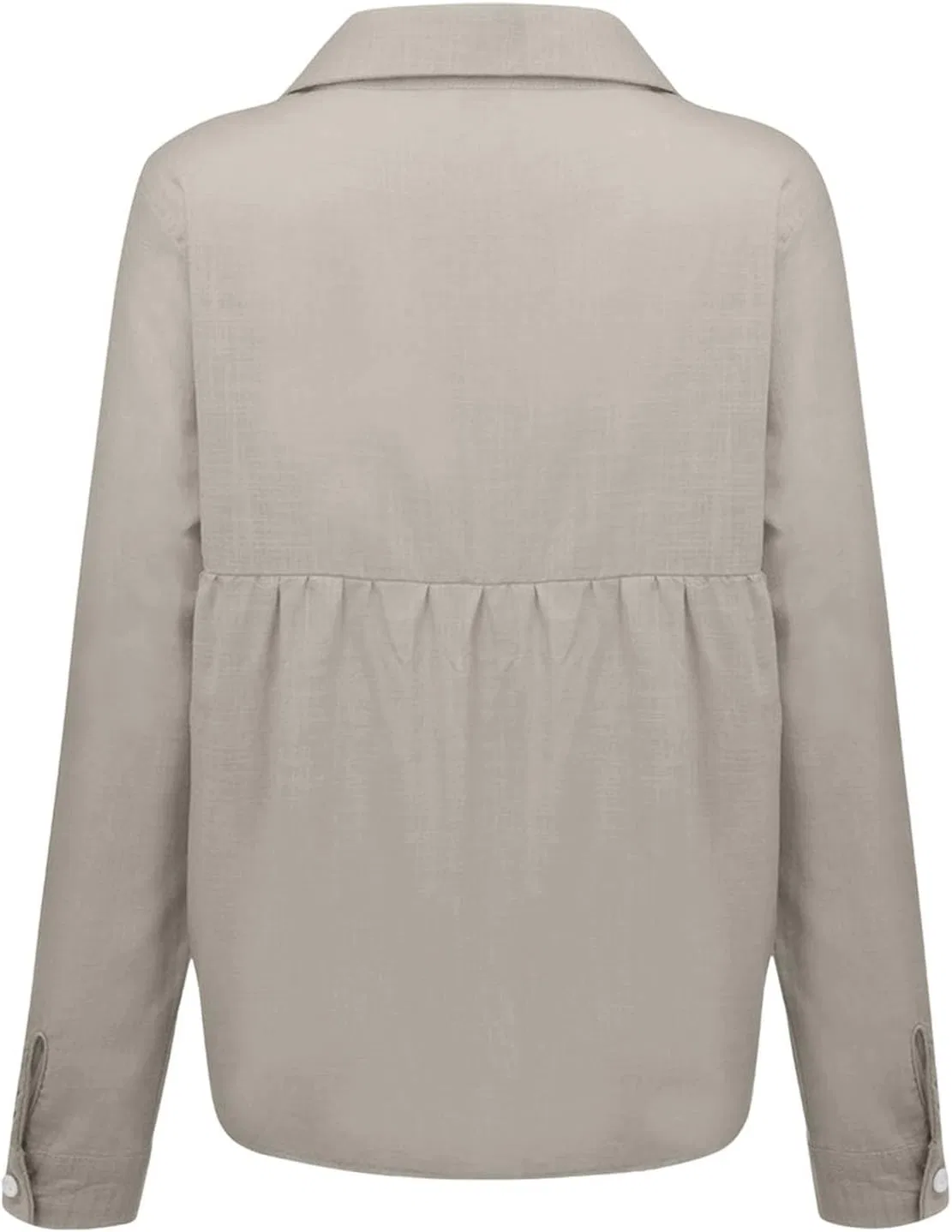 Блуза женская Casual Button Pocket Long Sleeved, серый — фото 2