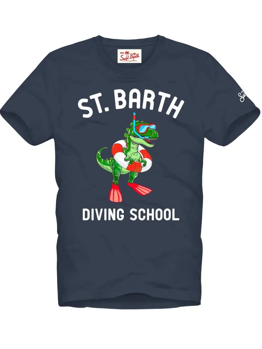 Футболка с принтом динозавра MC2 Saint Barth Kids, синий — фото 2