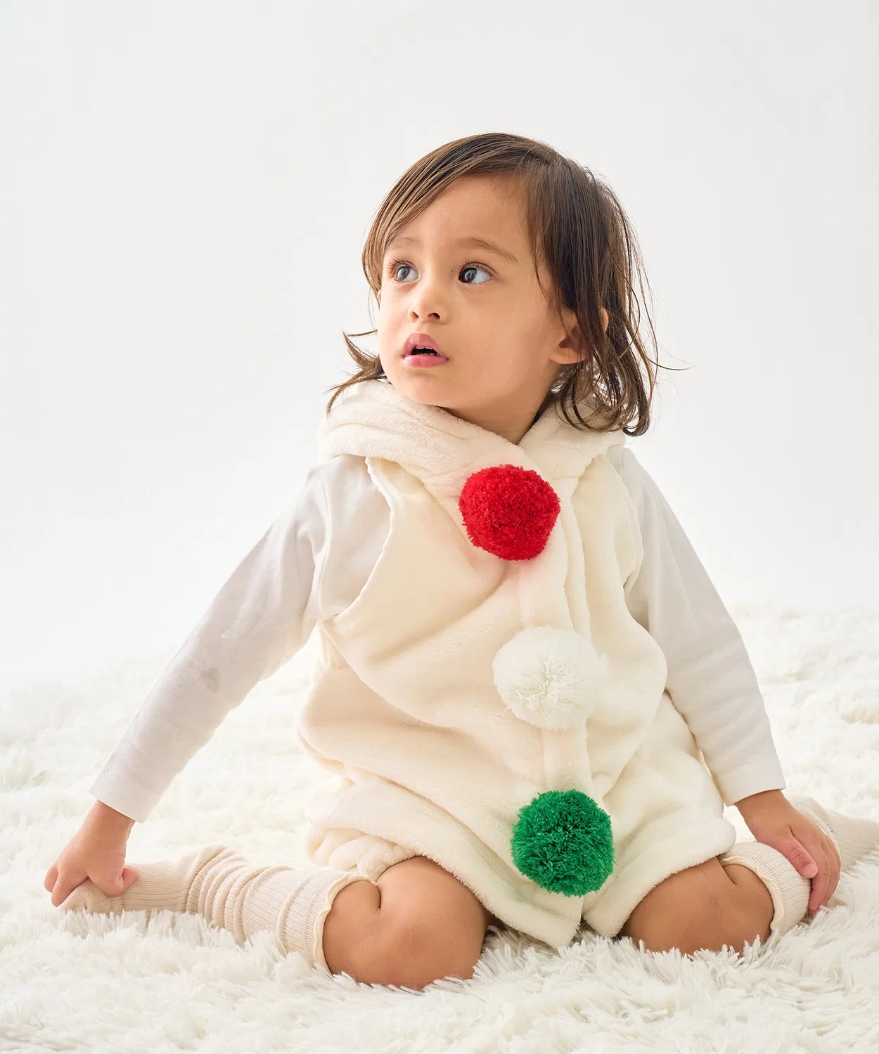 Костюм снеговика для детей X'mas Baby, набор футболка и шорты, кремовый — фото 2