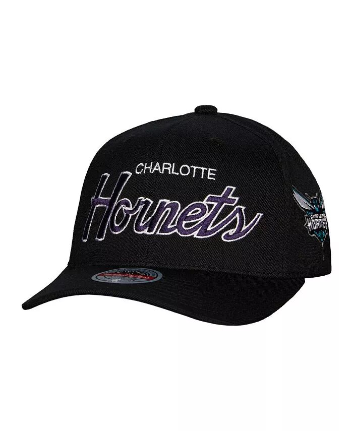 

Мужская черная бейсболка Charlotte Hornets MVP Team Script 2.0 Stretch-Snapback Mitchell & Ness