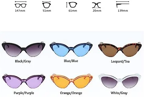 

Солнцезащитные очки Vat Eye в винтажном стиле, полуободковая оправа, черные, «кошачий глаз», ретро, ​​женские солнцезащитные очки маленького размера MTZJH