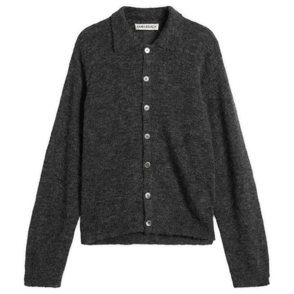 

Вечерняя рубашка поло из пушистой альпаки Our Legacy, Charcoal