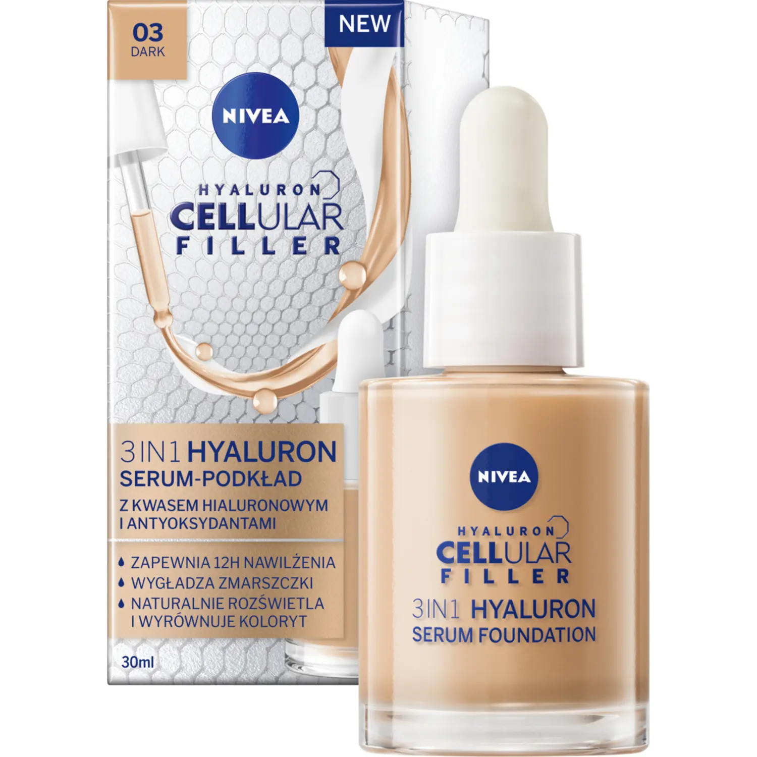 

Сыворотка-основа с гиалуроном 3в1 Nivea Hyaluron Cellular Filler 3W1, 30 мл