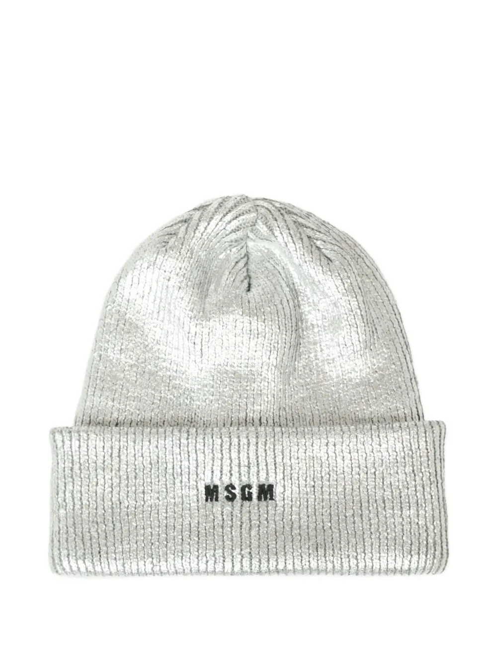 

Шапка бини с вышитым логотипом Msgm Kids, серый