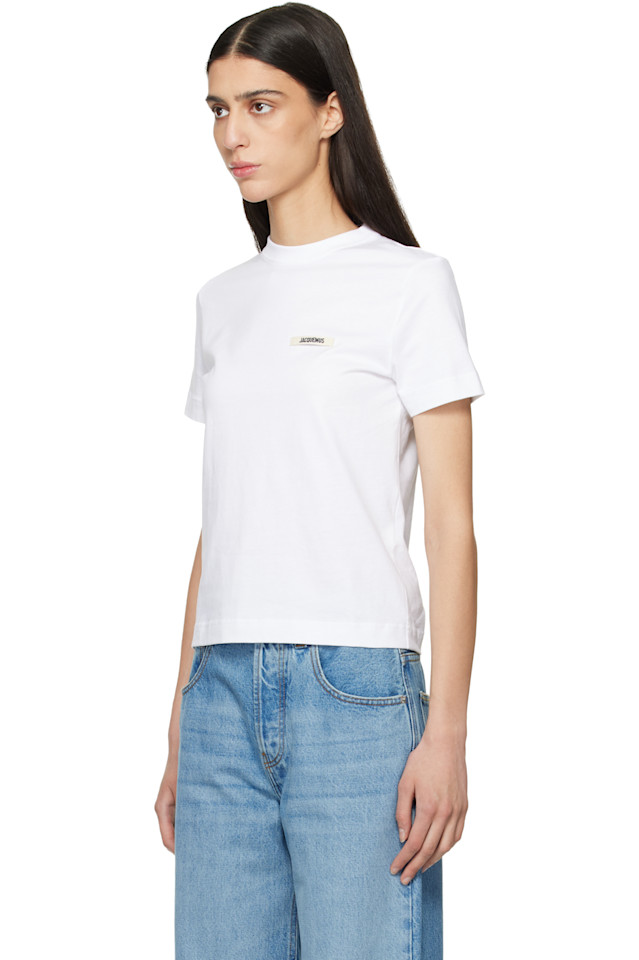 Футболка с коротким рукавом из грубой ткани Jacquemus, белый — фото 4